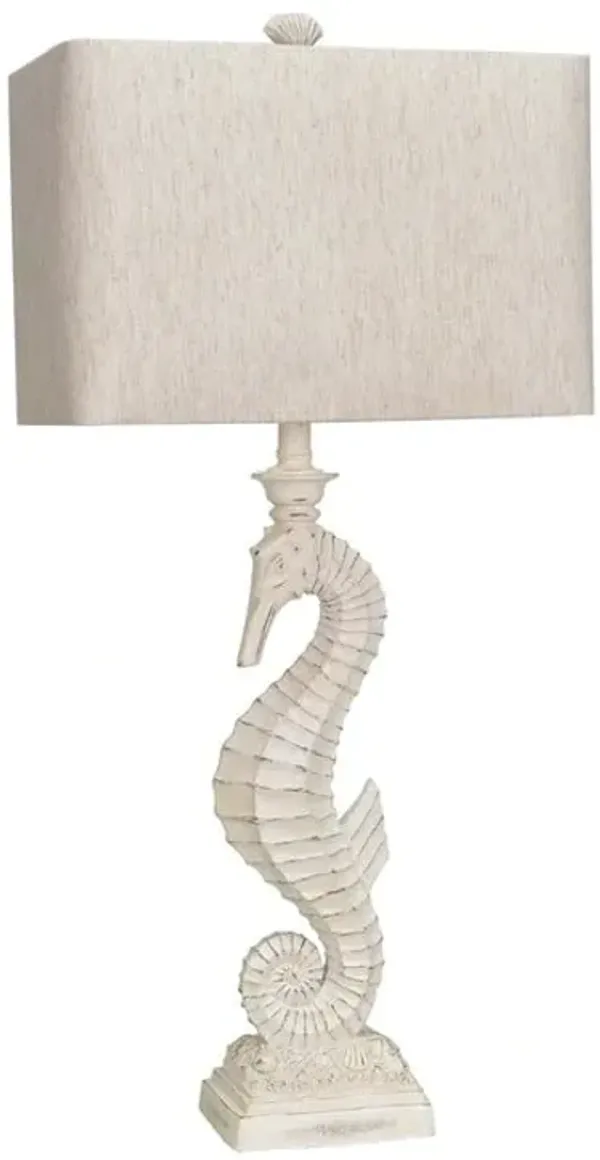 33.75-inch White Seahorse Table Lamp (Set of 2)