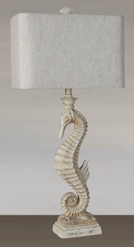 33.75-inch White Seahorse Table Lamp (Set of 2)