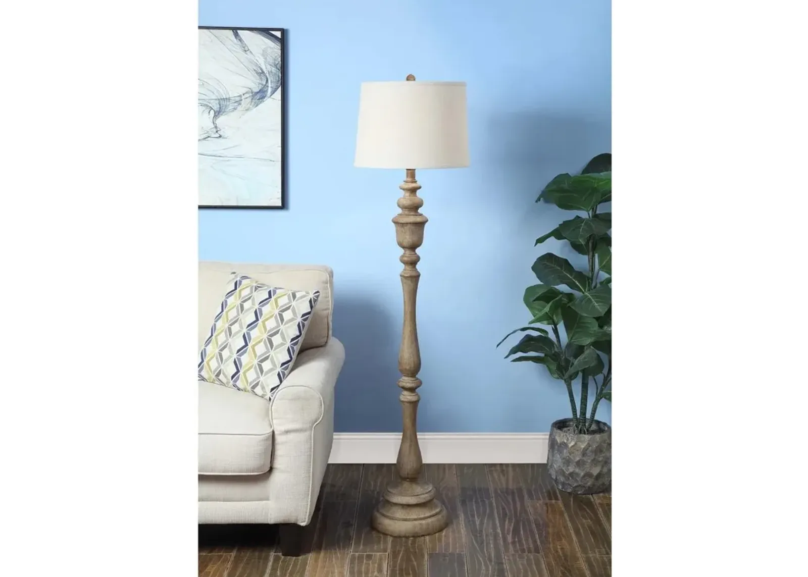 60- inch Wood Look Floor Lamp