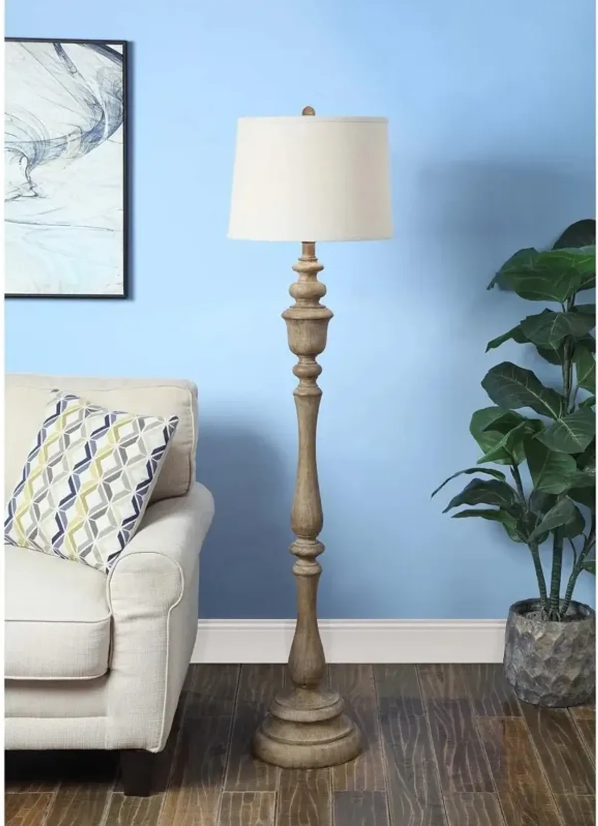 60- inch Wood Look Floor Lamp