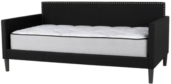 Black Upholstered Twin Daybed with Nailhead Trim
