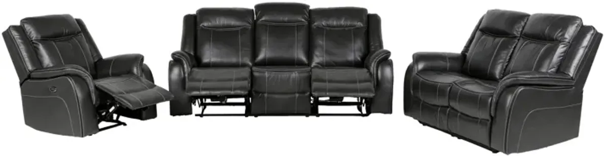 3 Piece Living Room Set: Power Reclining Sofa, Power Reclining Chair, Stationary Loveseat