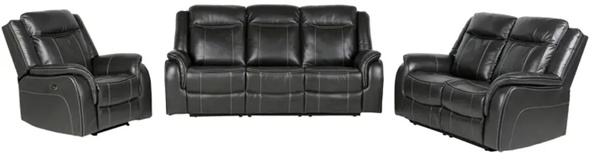 3 Piece Living Room Set: Power Reclining Sofa, Power Reclining Chair, Stationary Loveseat