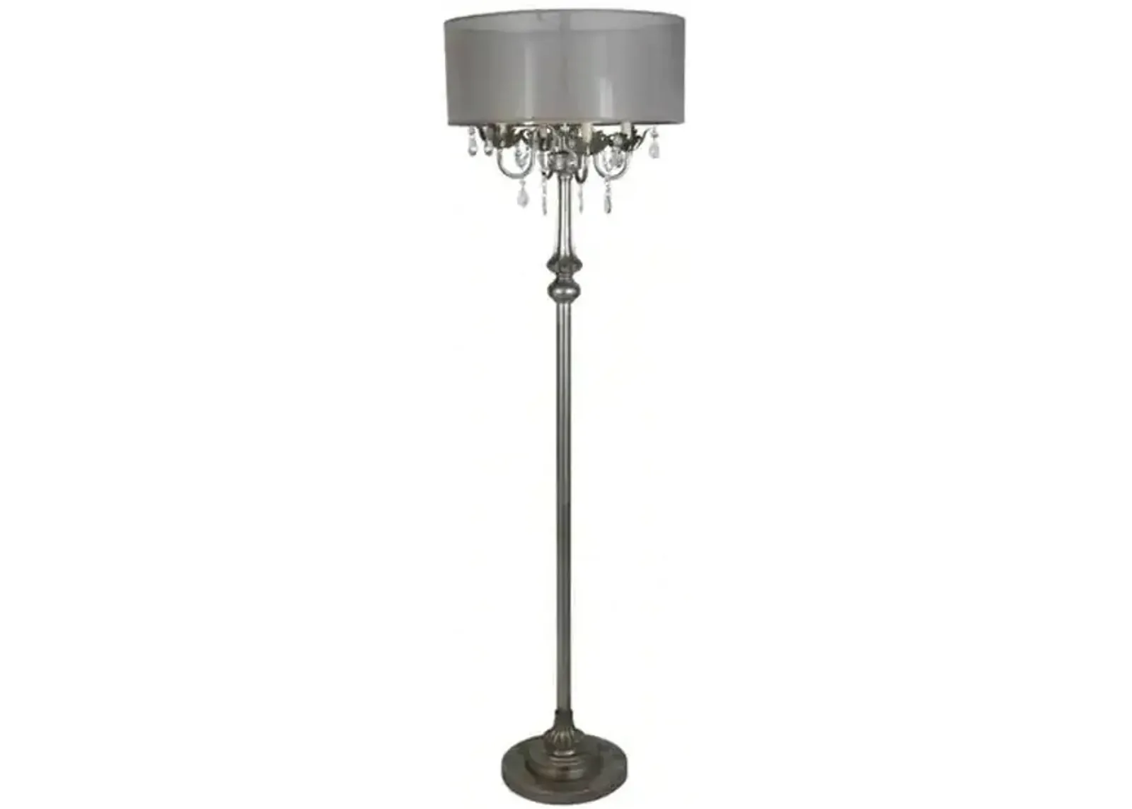 65- inch 4 Light Antique Silver Floor Lamp