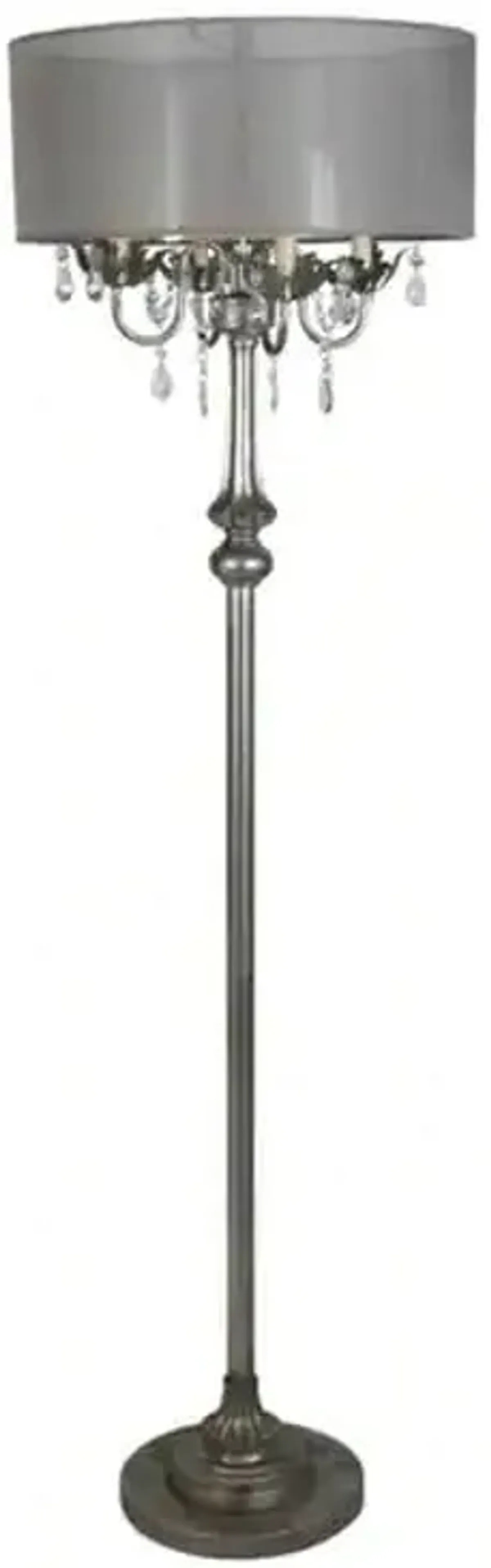 65- inch 4 Light Antique Silver Floor Lamp