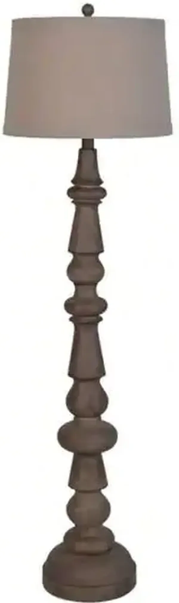 61- inches Dark Brown Wood Floor Lamp