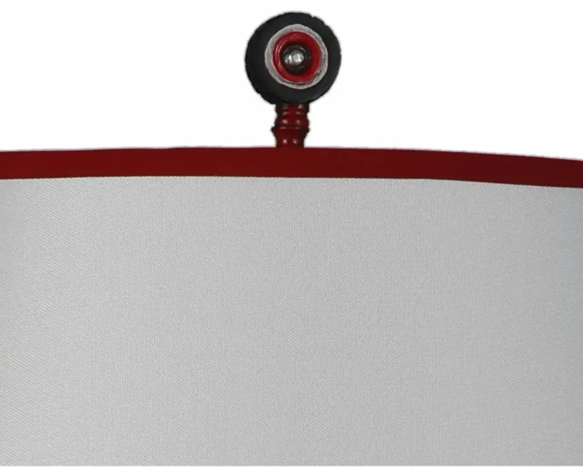 19.5 inch Antique Red Polyresin Truck Table Lamp Set of 2