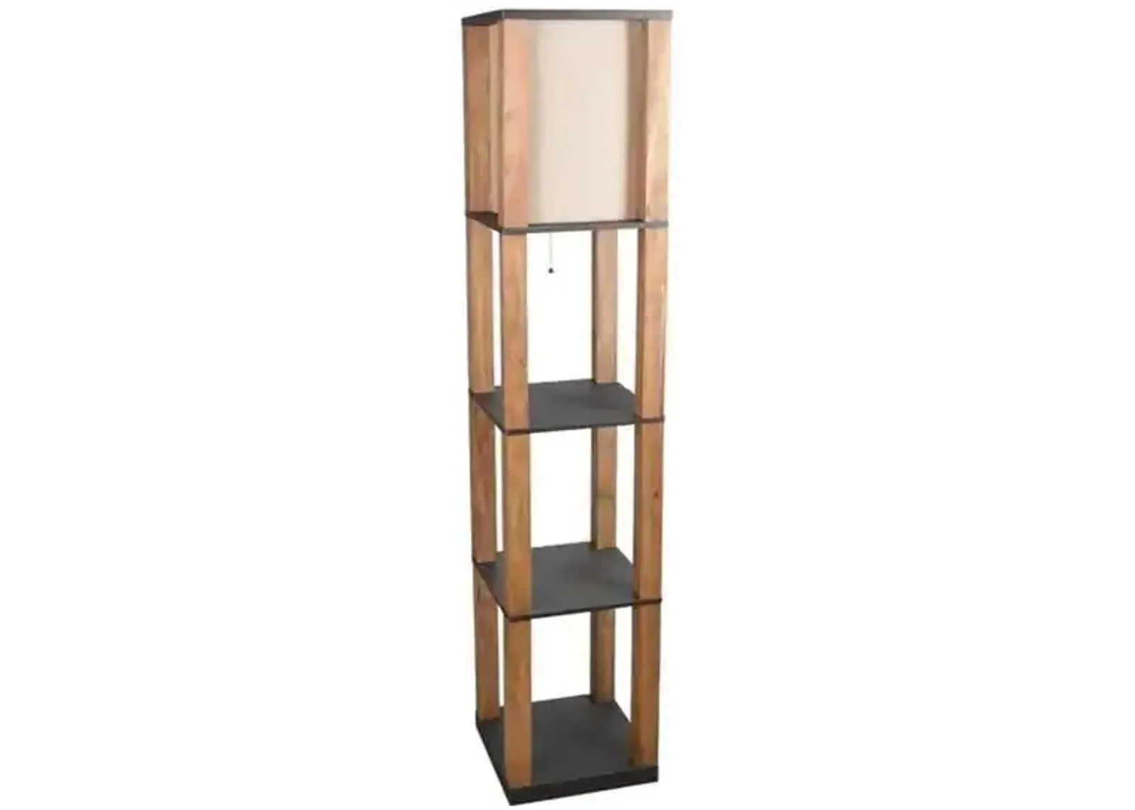 68- inch Wooden Shelf Floor Lamp