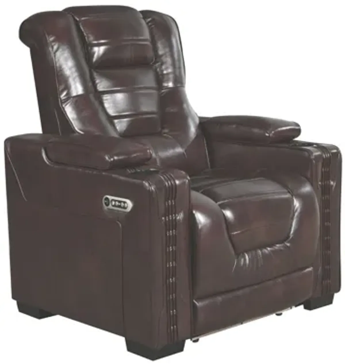 LEATHER POWER RECLINER WITH ADJUSTABLE HEADREST