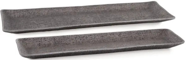 Garekton - Pewter Finish - Tray Set (Set of 2)