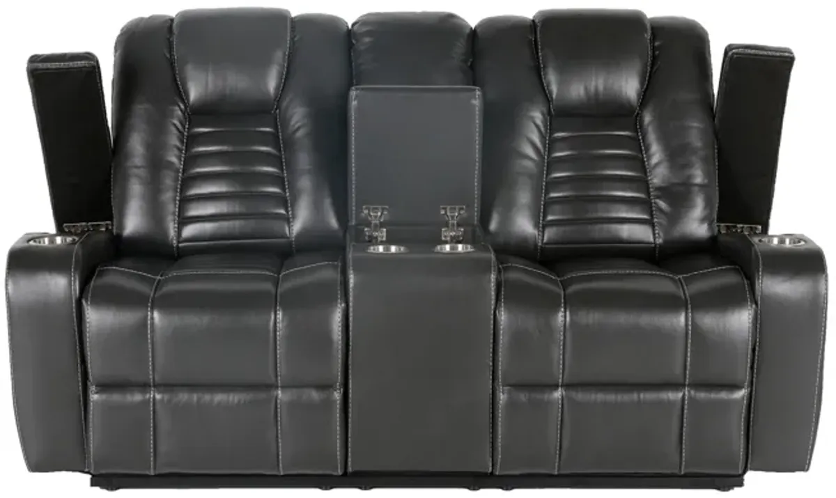 3 Piece Living Room Set: Power Reclining Sofa, Power Reclining Chair, Stationary Loveseat