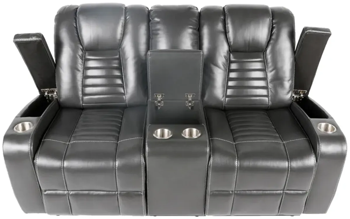 3 Piece Living Room Set: Power Reclining Sofa, Power Reclining Chair, Stationary Loveseat