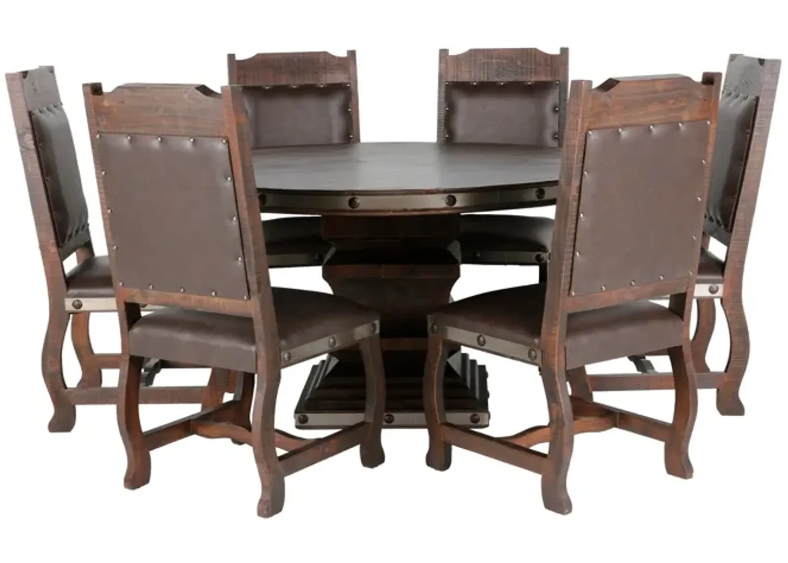 HACIENDA 7 PIECE ROUND DINING ROOM SET