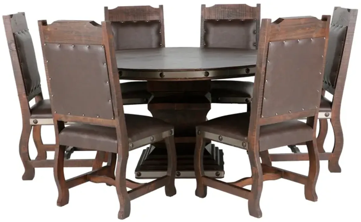 HACIENDA 7 PIECE ROUND DINING ROOM SET