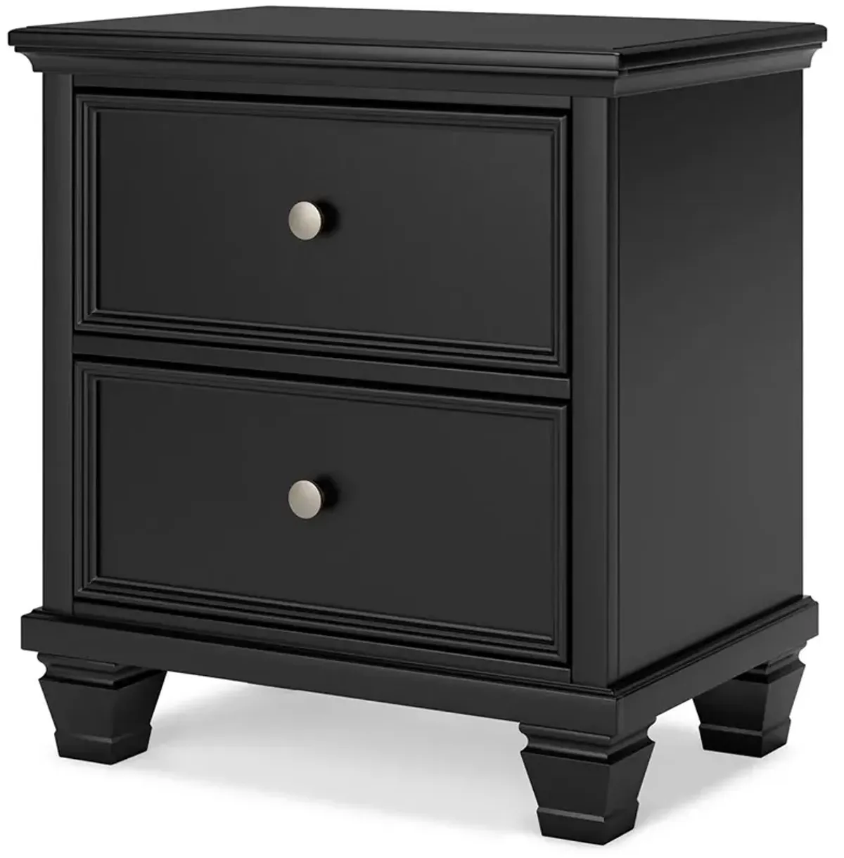 Lanolee - Black - Two Drawer Nightstand