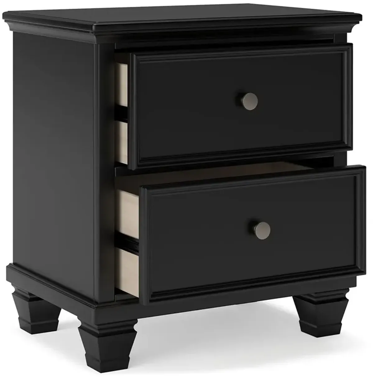 Lanolee - Black - Two Drawer Nightstand