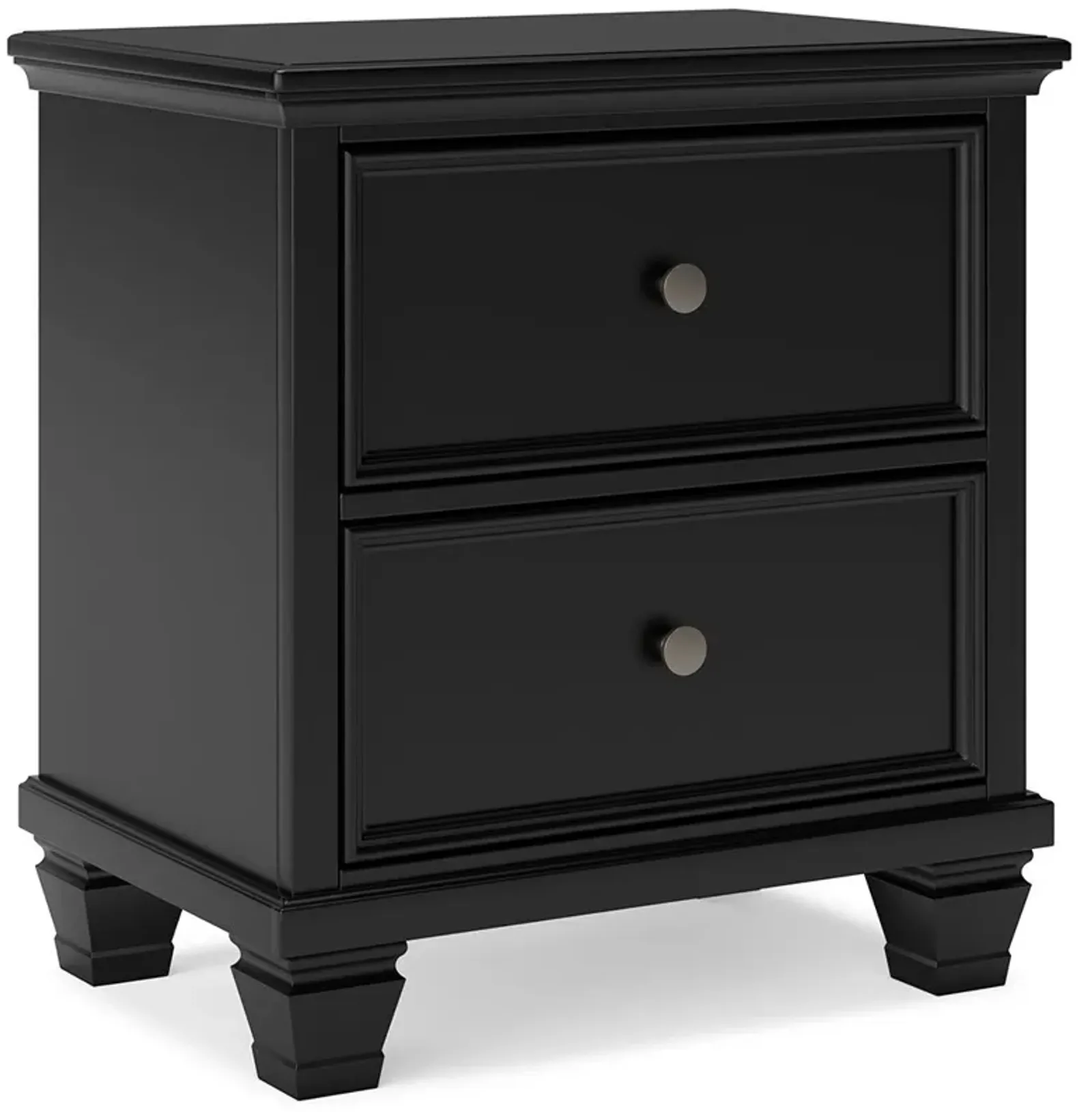 Lanolee - Black - Two Drawer Nightstand