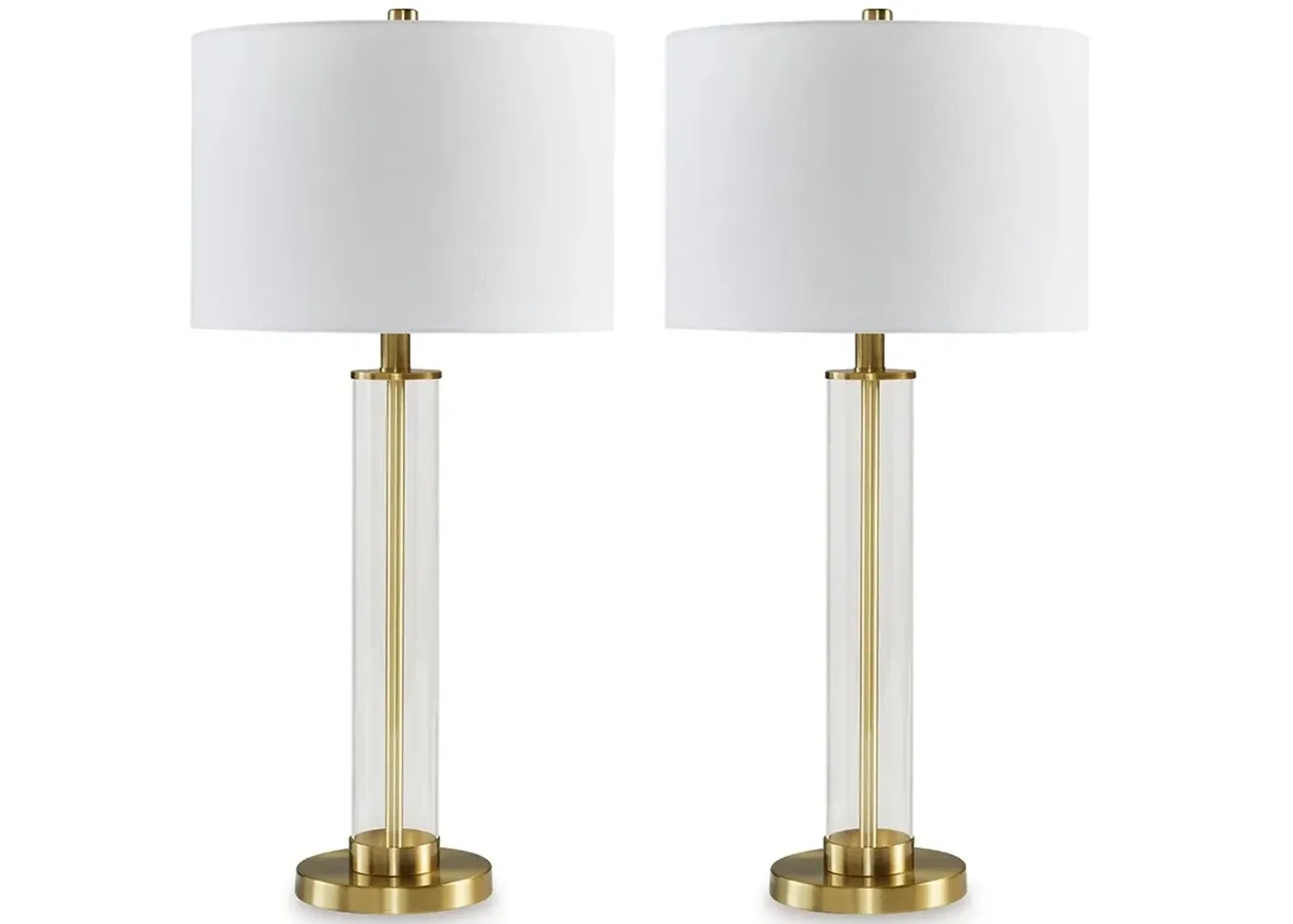 Orenman - Clear / Brass Finish - Glass Table Lamp (Set of 2)