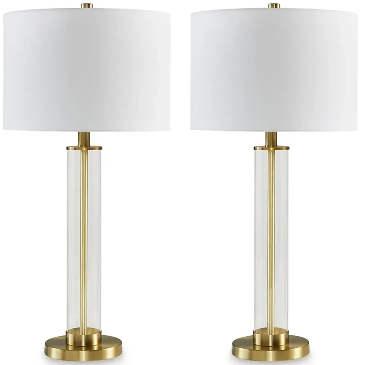 Orenman - Clear / Brass Finish - Glass Table Lamp (Set of 2)