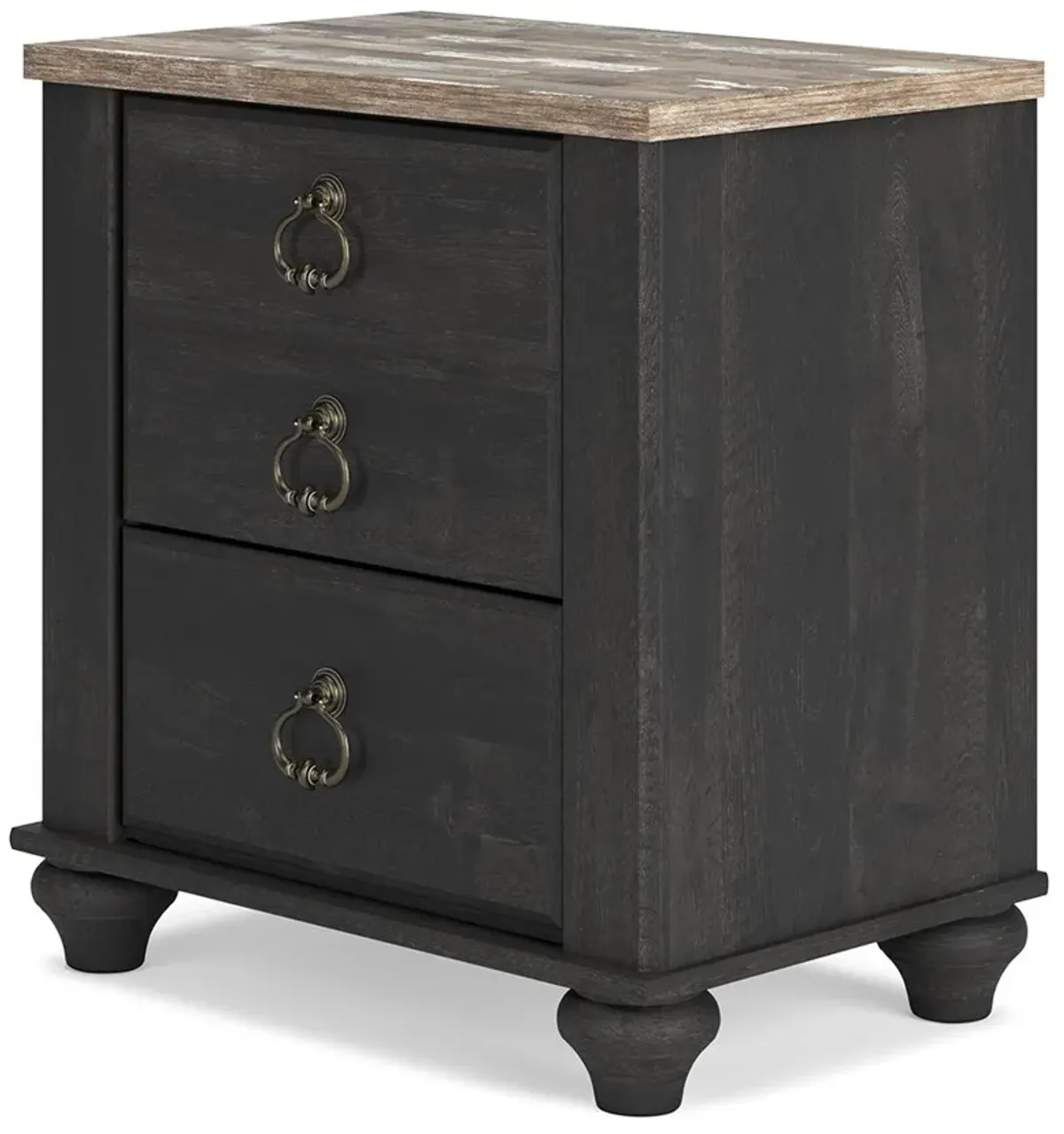 Nanforth - Two-tone - Two Drawer Night Stand