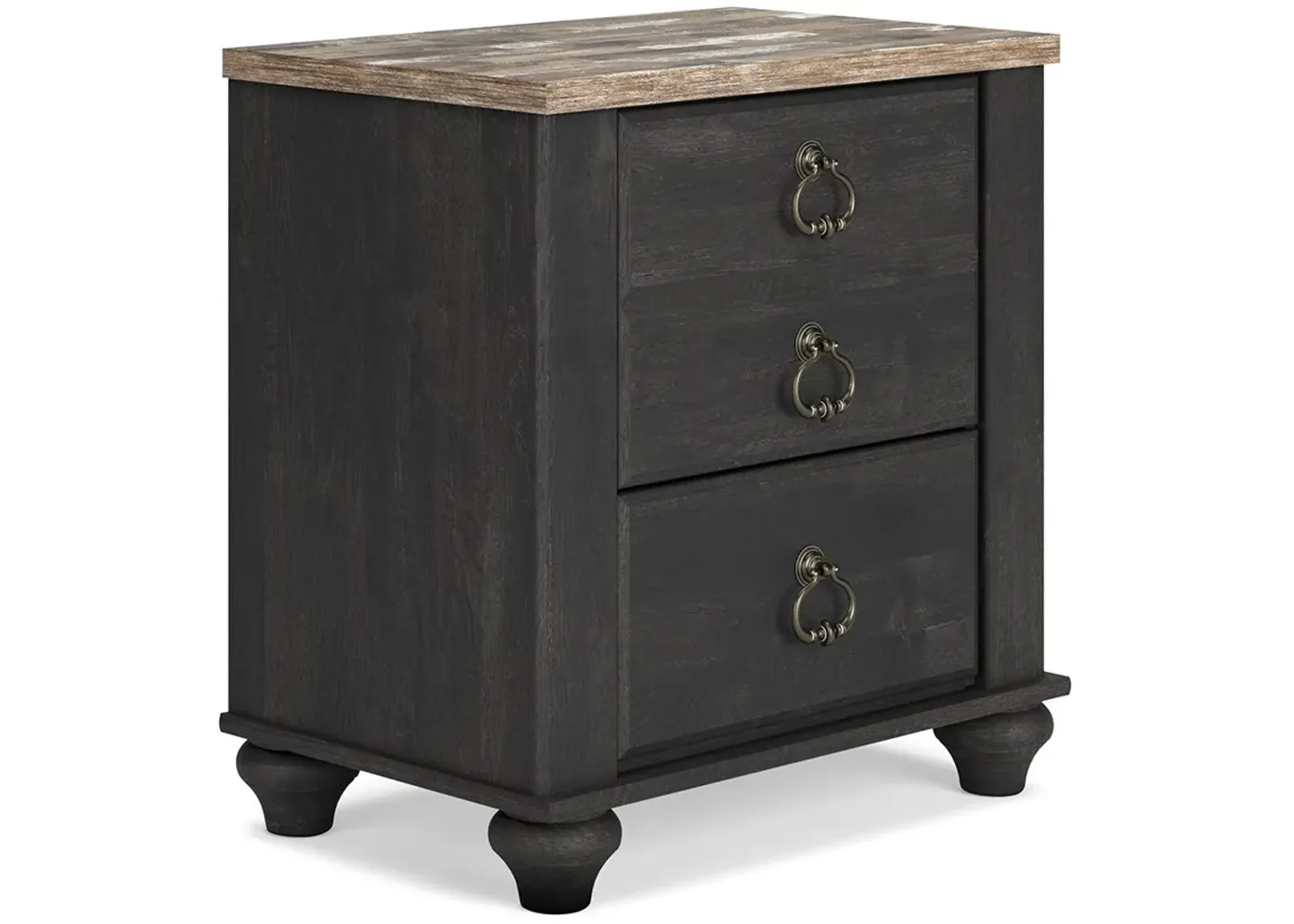 Nanforth - Two-tone - Two Drawer Night Stand