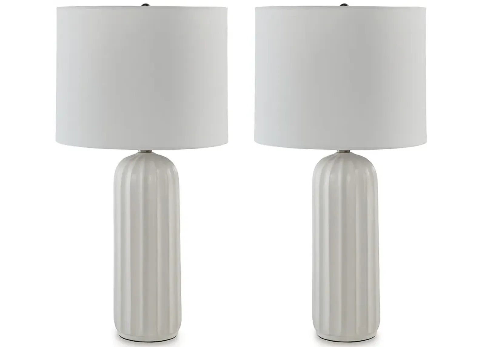 Clarkland - White - Ceramic Table Lamp (Set of 2)