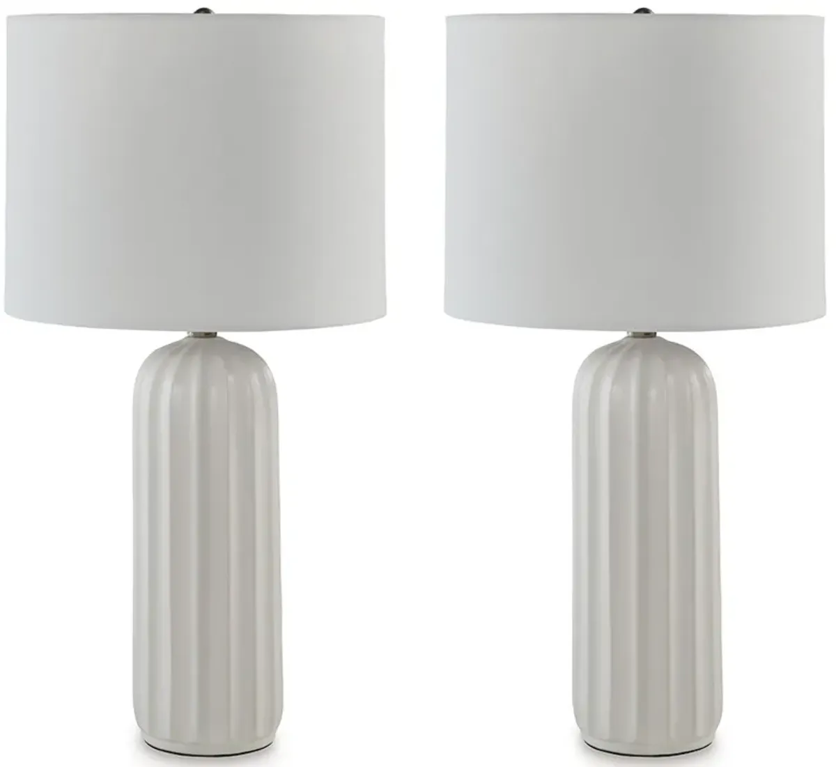 Clarkland - White - Ceramic Table Lamp (Set of 2)