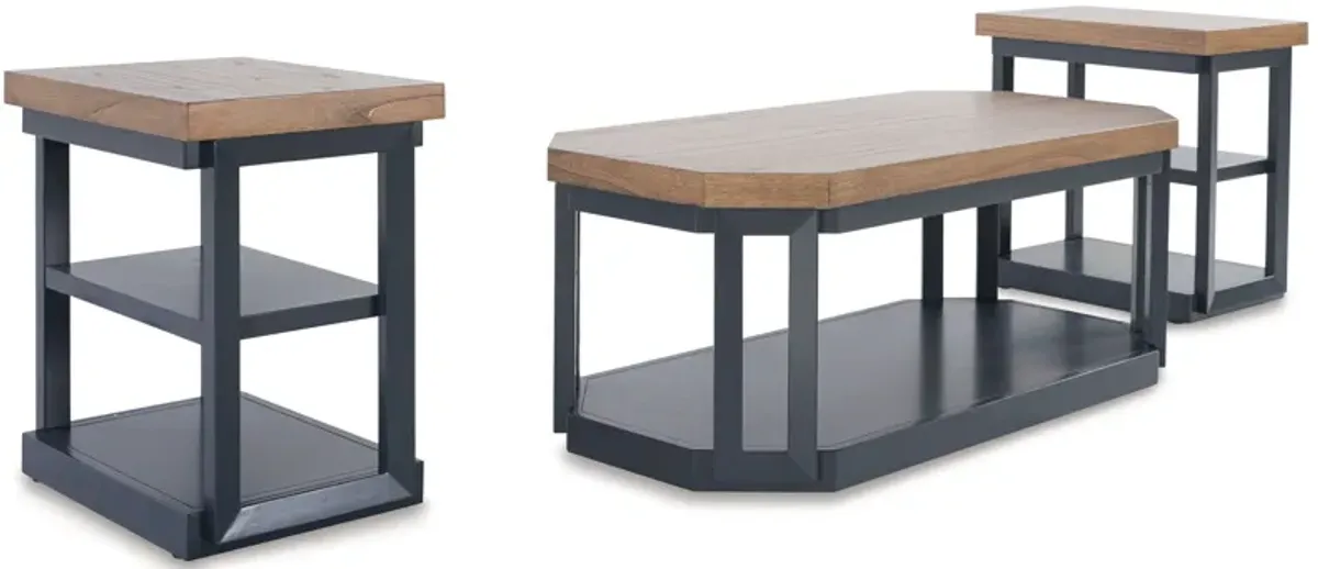 Landocken - Occasional Table Set (Set of 3) - Brown / Blue