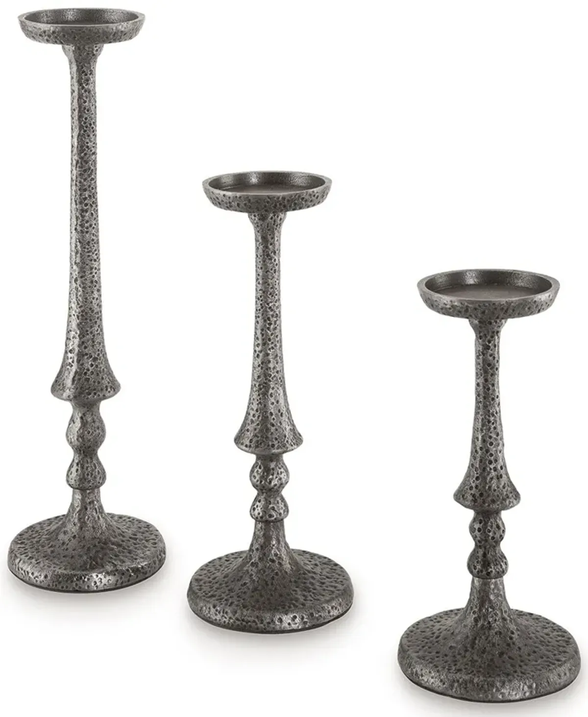 Eravell - Pewter Finish - Candle Holder Set (Set of 3)