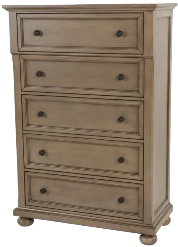 Classic 5-Drawer Chest with Bun Feet