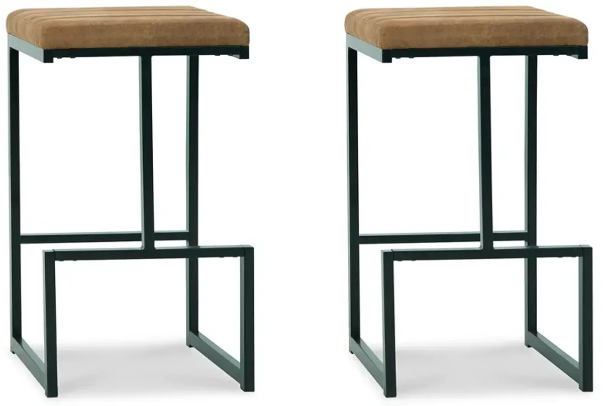 Strumford - Caramel / Black - Tall Uph Barstool (Set of 2)