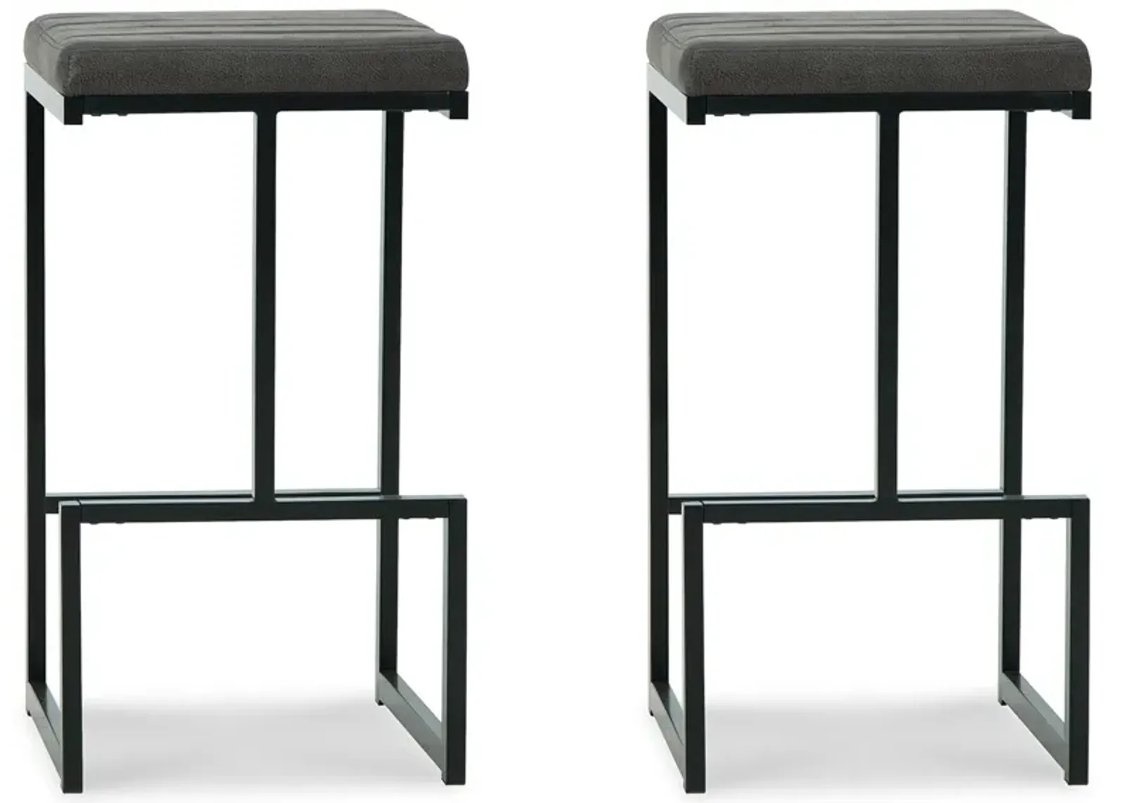 Strumford - Gray / Black - Tall Uph Barstool (Set of 2)