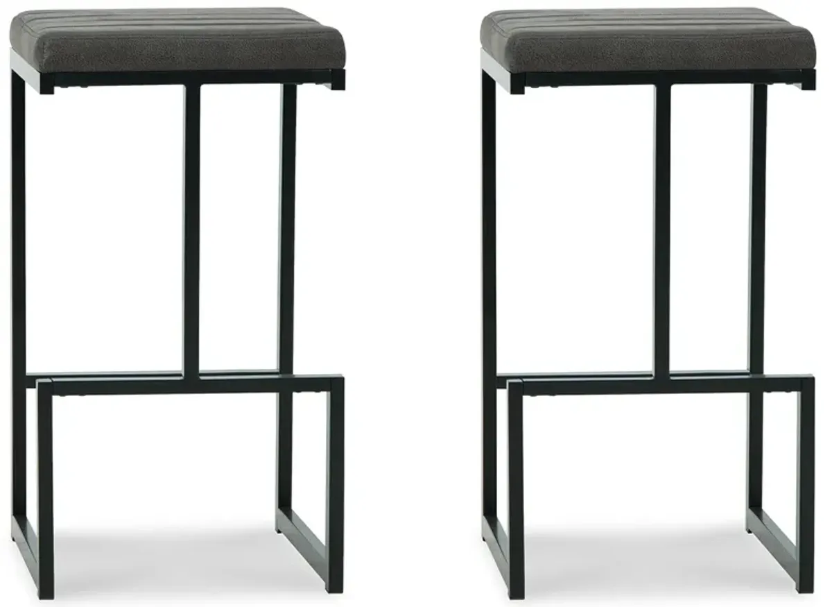 Strumford - Gray / Black - Tall Uph Barstool (Set of 2)