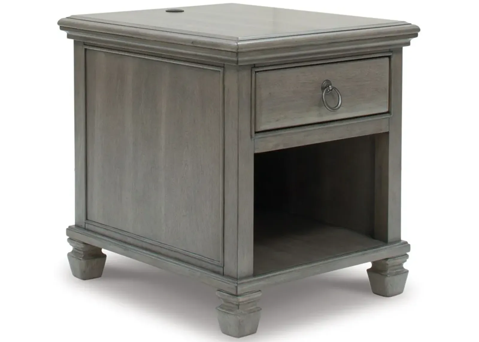 Lexorne - Gray - Rectangular End Table