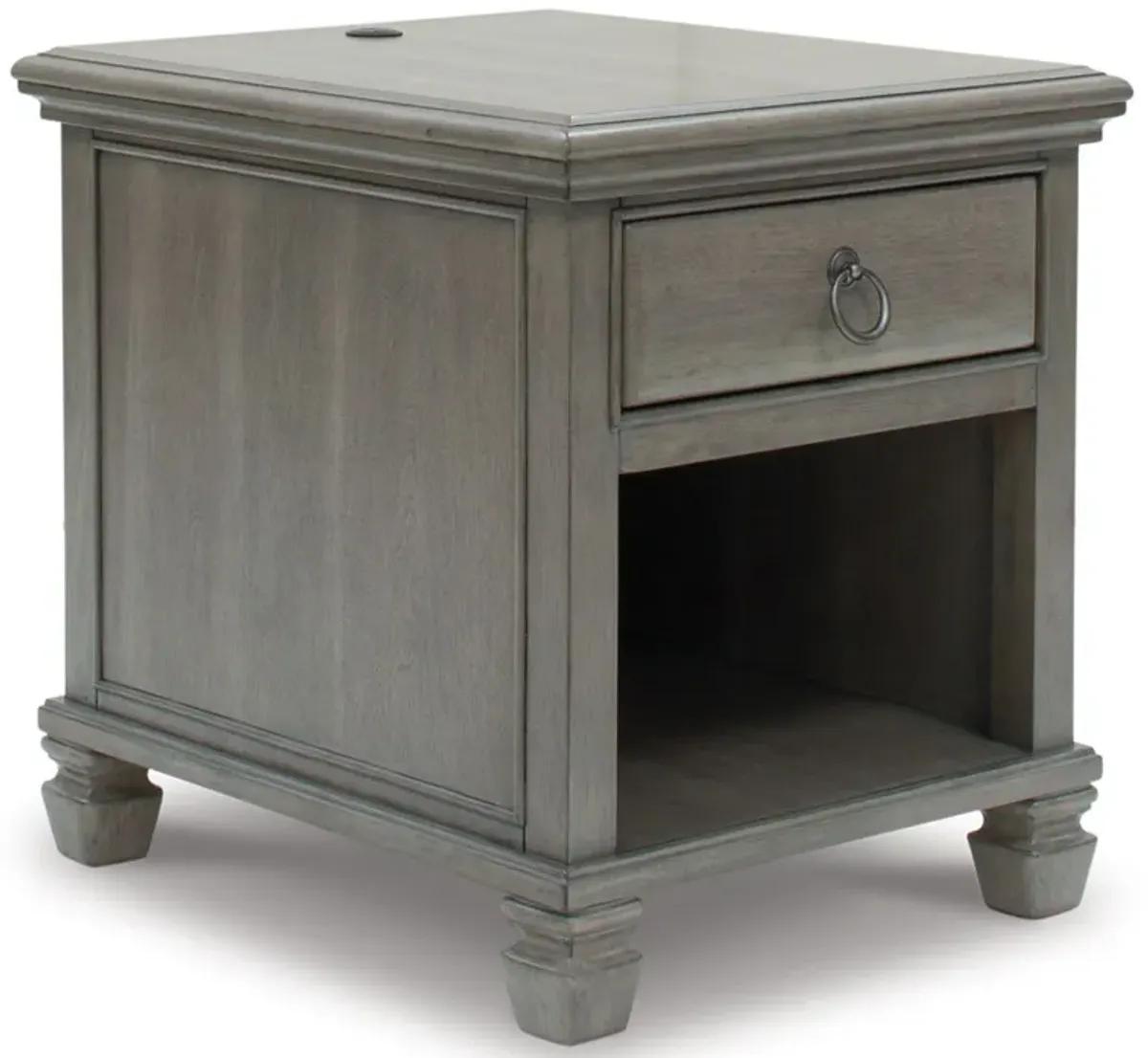 Lexorne - Gray - Rectangular End Table