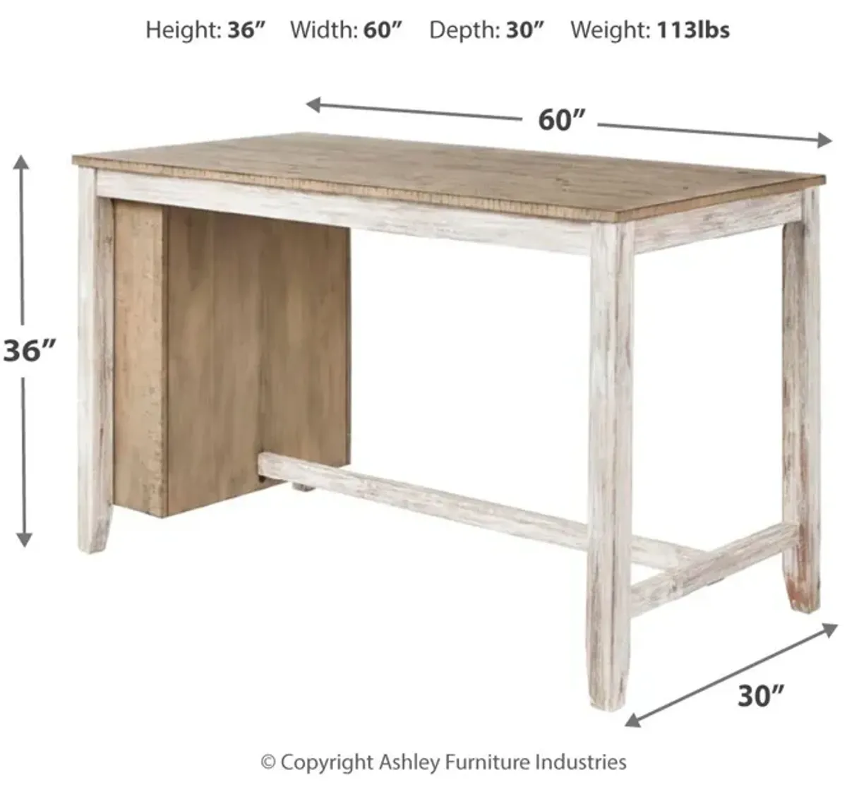 Skempton - White - Rectangular Counter Table With Storage