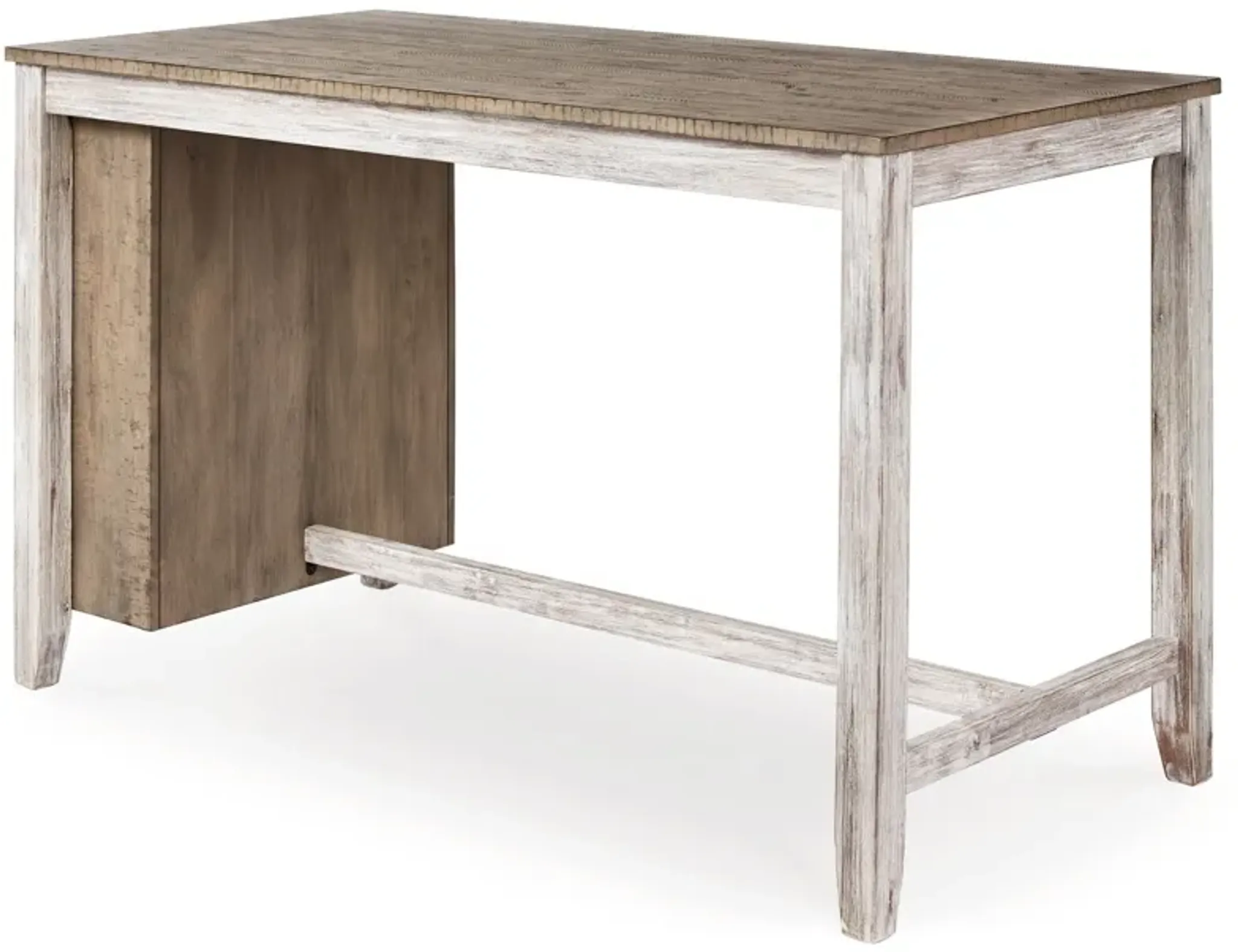 Skempton White Rectangular Counter Table With Storage Bel Furniture ...
