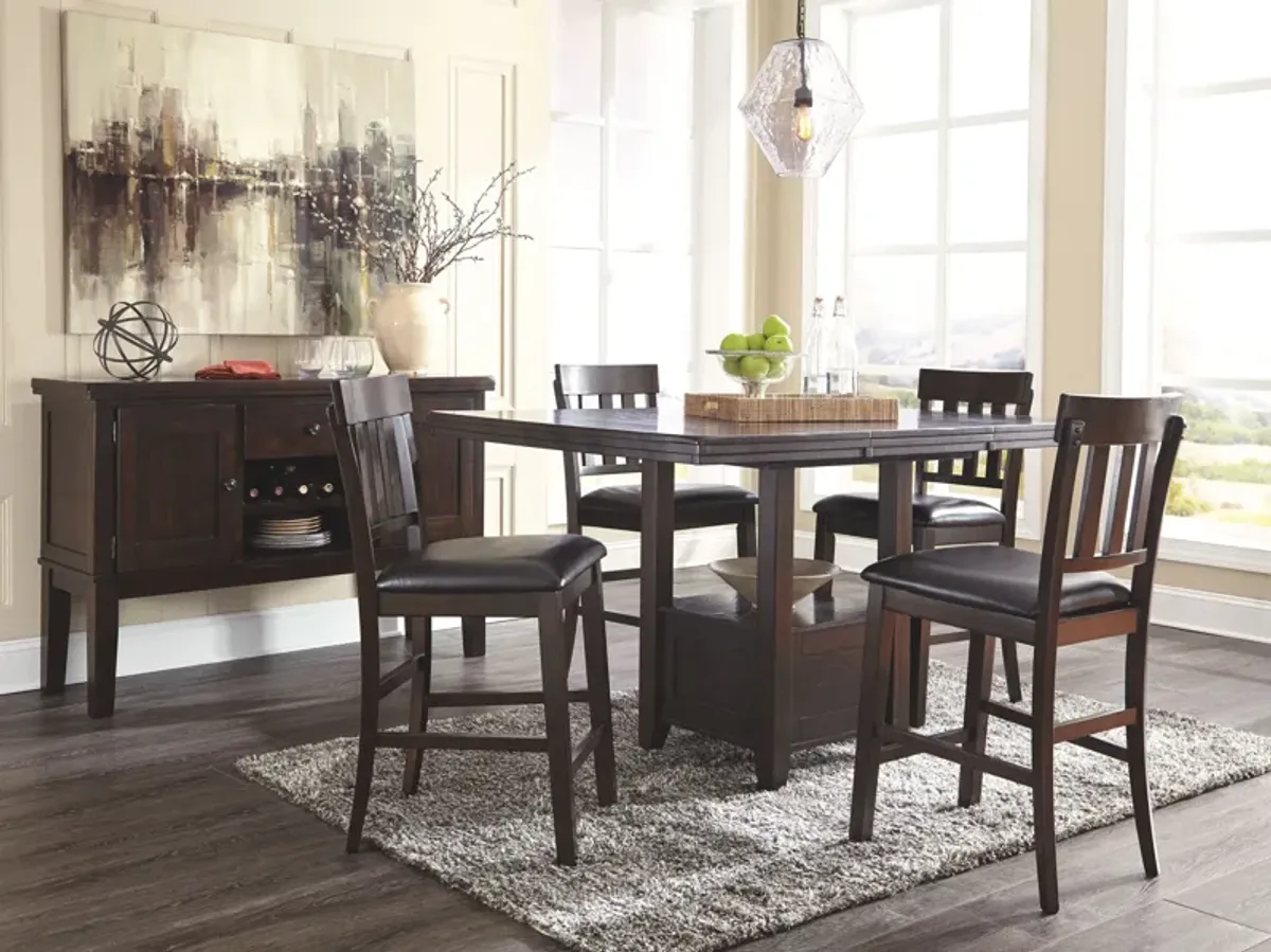 Haddigan - Dark Brown - Rectangular Dining Room Counter Extension Table