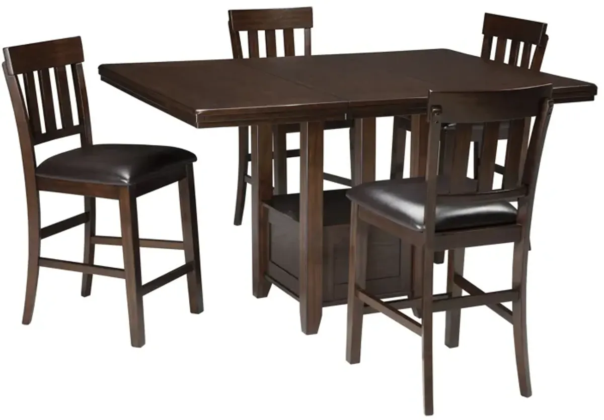 Haddigan - Rectangular Dining Room Counter Extension Table - Dark Brown