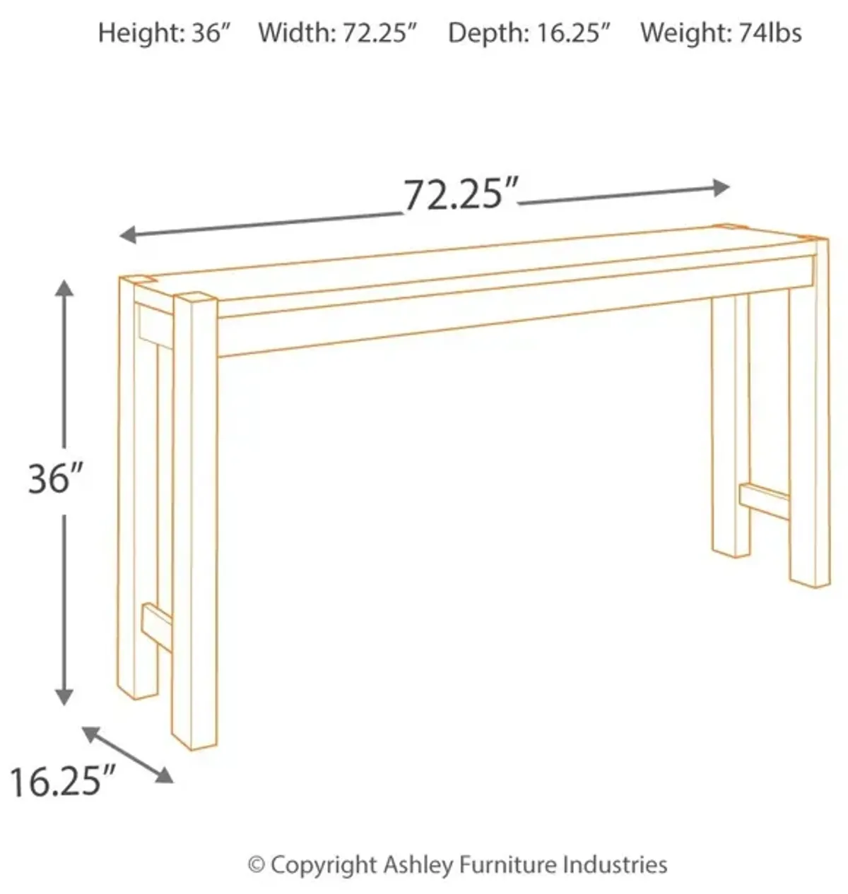 Torjin - Dark Brown - Long Counter Table