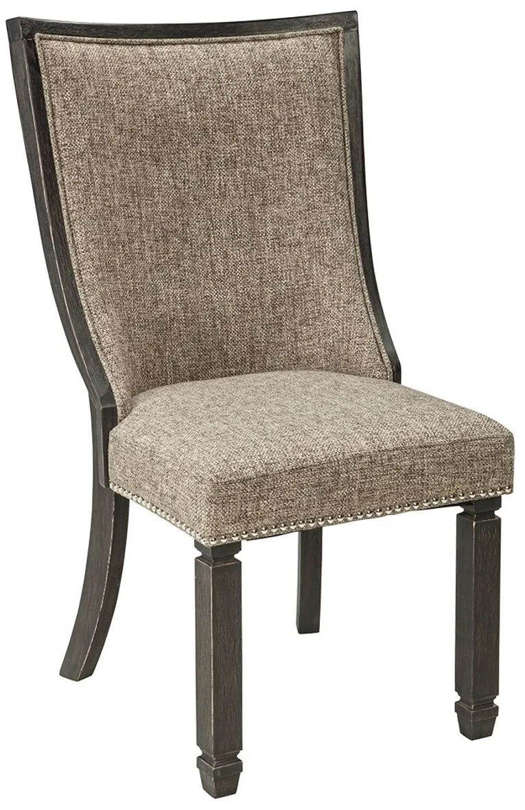 Tyler - Black / Grayish Brown - Dining Uph Side Chair (Set of 2) - Framed Back