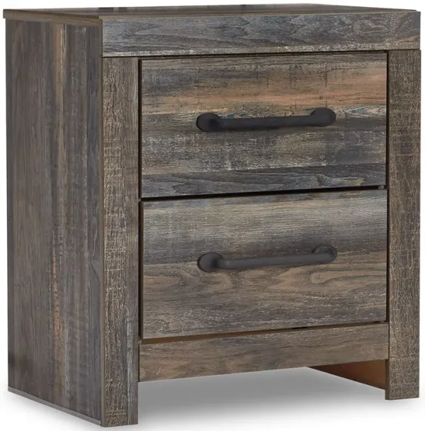 Drystan - Two Drawer Night Stand - Brown / Beige