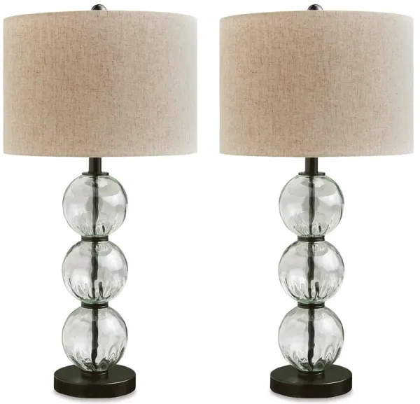 Airbal - Glass Table Lamp (Set of 2) - Clear / Black