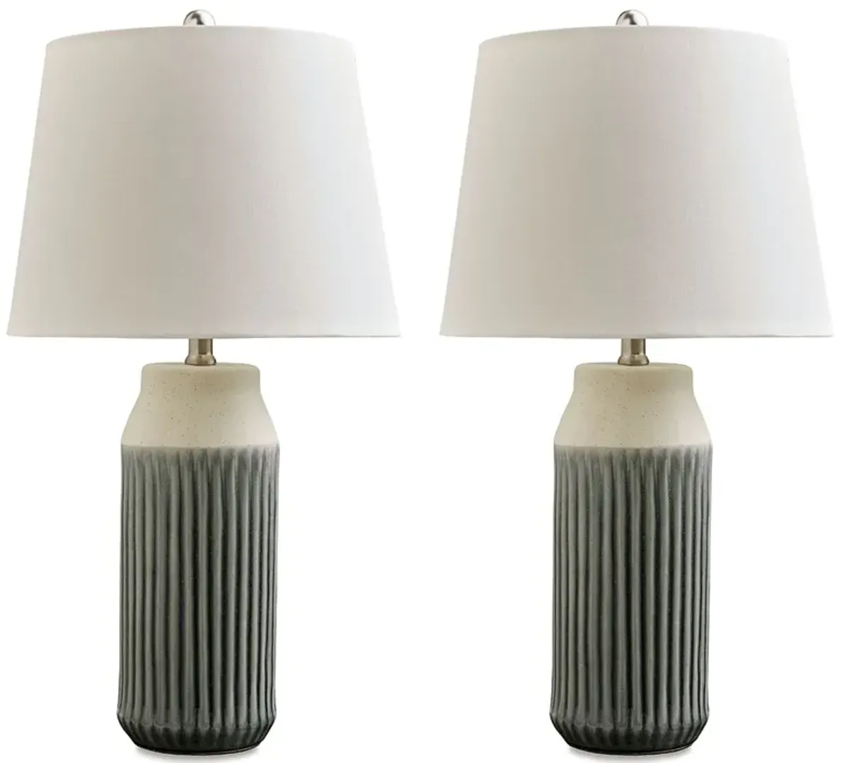Afener - Ceramic Table Lamp (Set of 2) - Blue / Beige