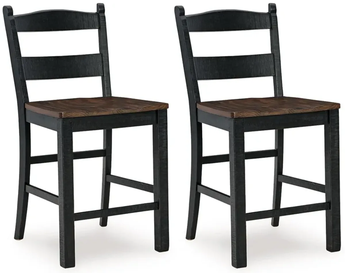 Valebeck - Black / Brown - Barstool (Set of 2)