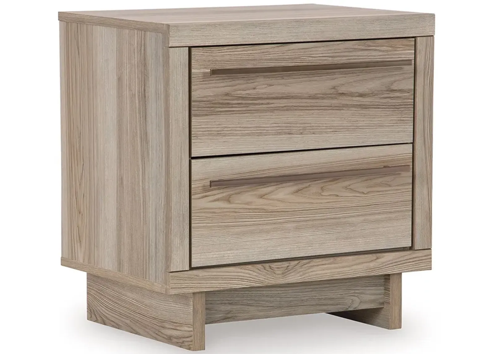 Hasbrick - Tan - Two Drawer Night Stand