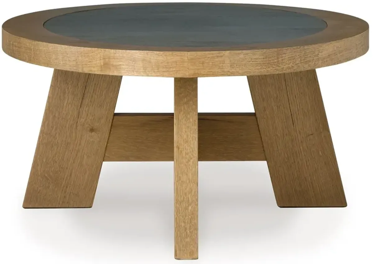 Brinstead - Light Brown - Oval Cocktail Table