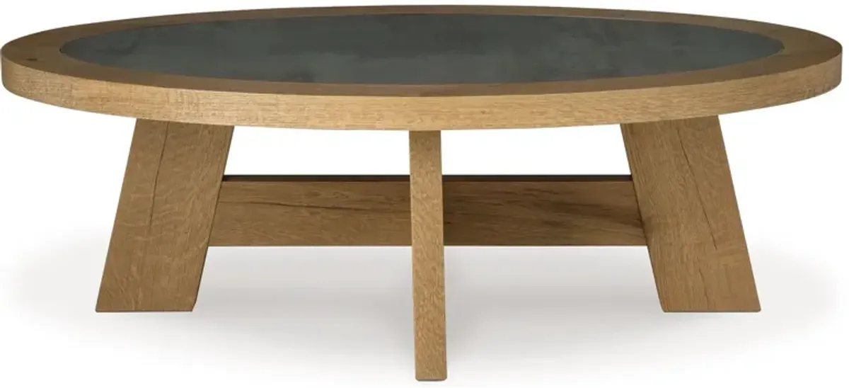 Brinstead - Light Brown - Oval Cocktail Table