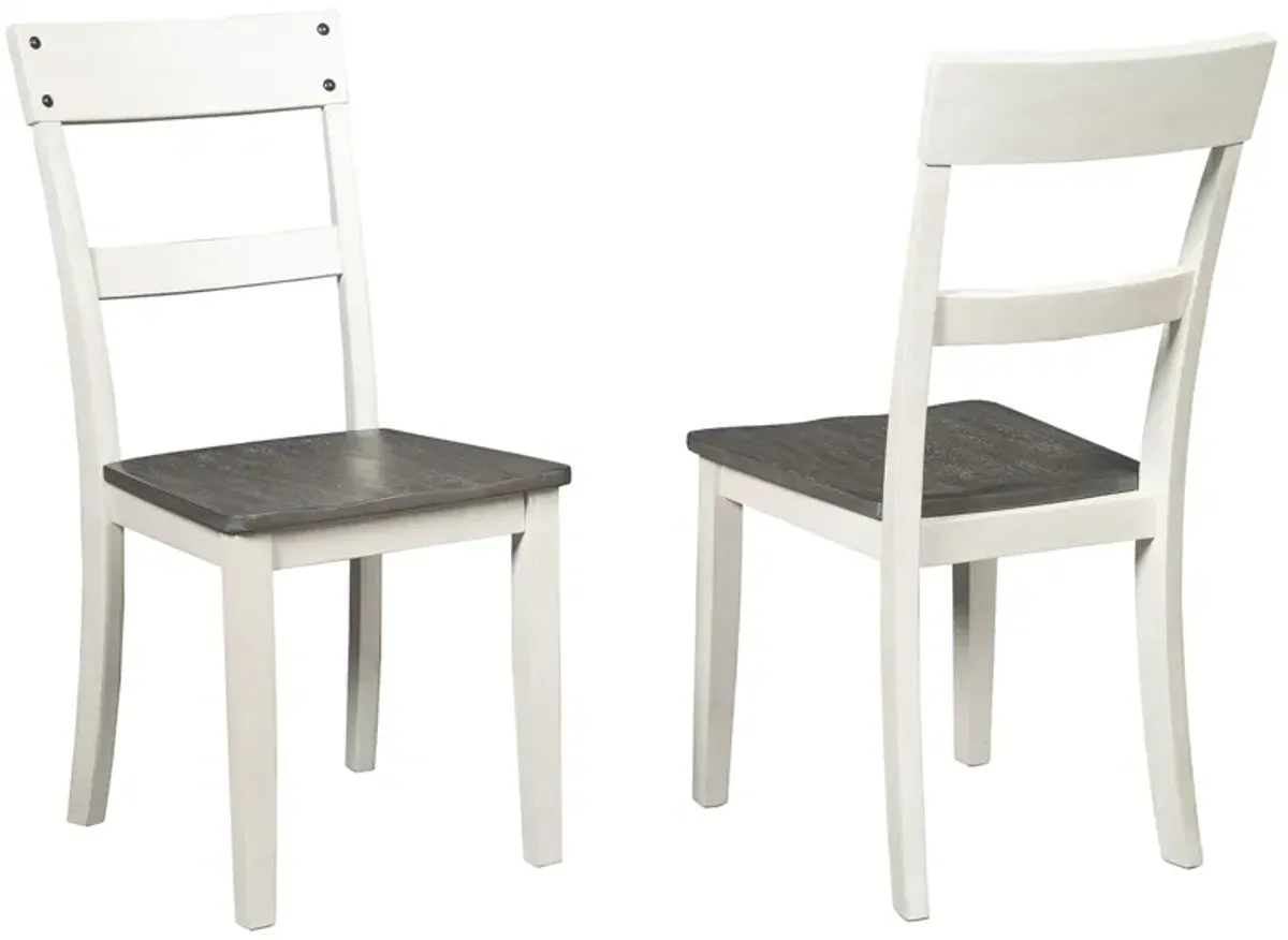 Nelling - White / Brown / Beige - Dining Room Side Chair (Set of 2)