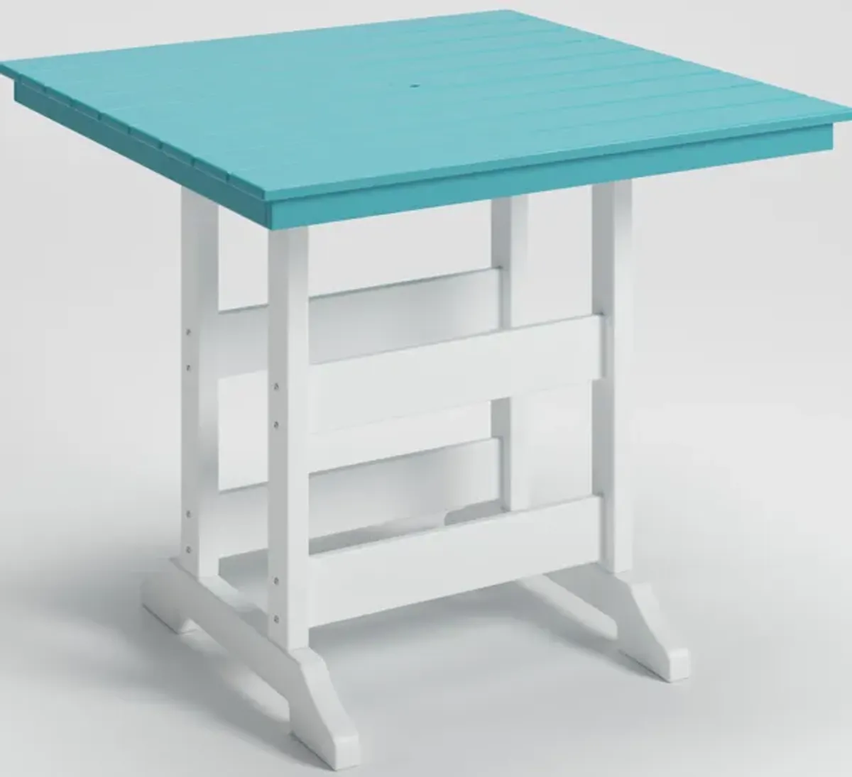 Eisely - Turquoise / White - Square Counter Tbl W/Umb Opt